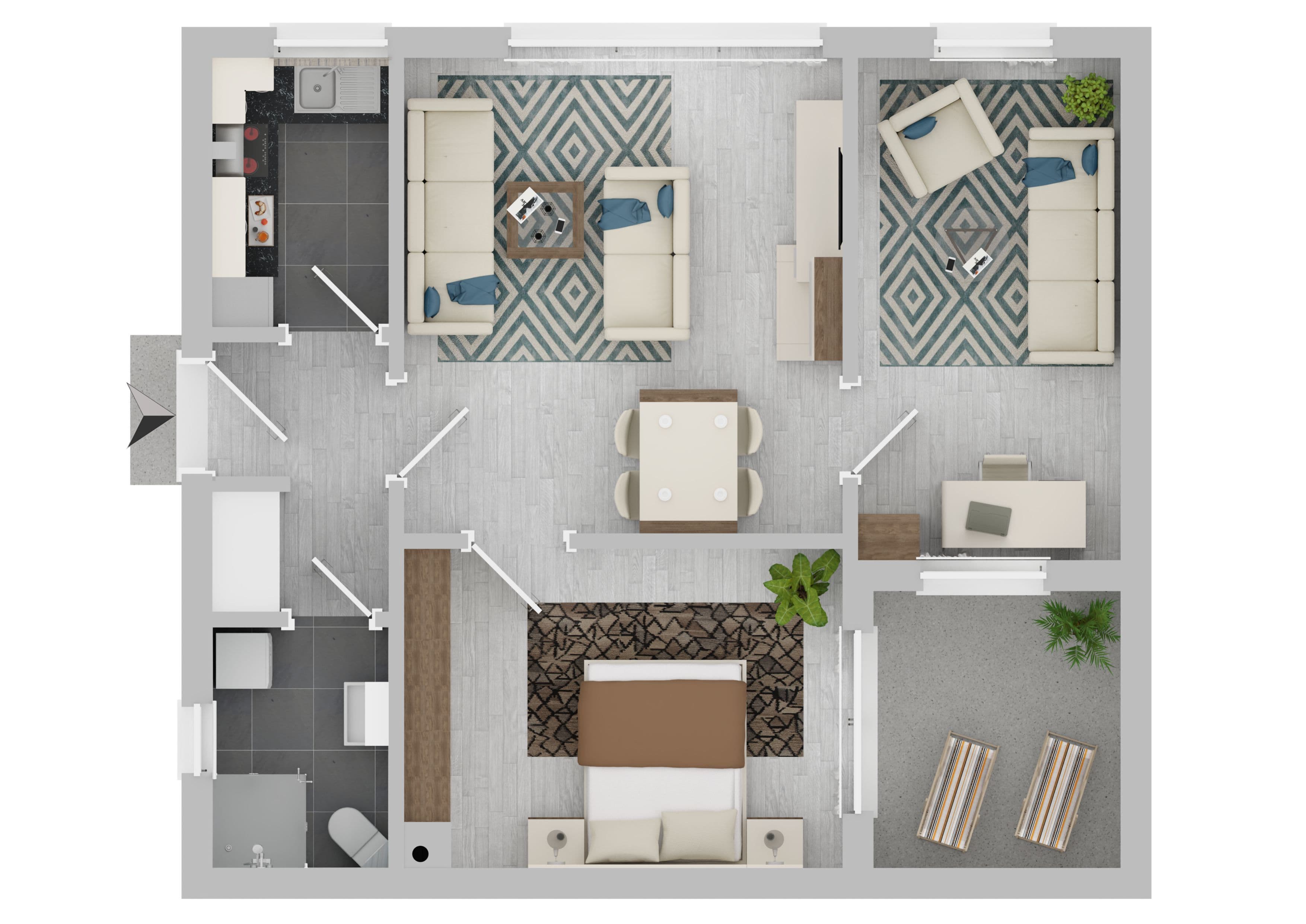 Charmante Wohnung mit Einfamilienhaus-Flair und Atrium